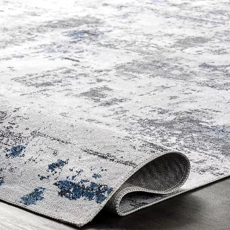 Alfombra Decorativa Lavable Gris Moderno - Tamaño 0.9x1.5m para Salas | Diseño Abstracto Contemporáneo | Colección Hogar Kirklands - Oferta Exclusiva en Textiles