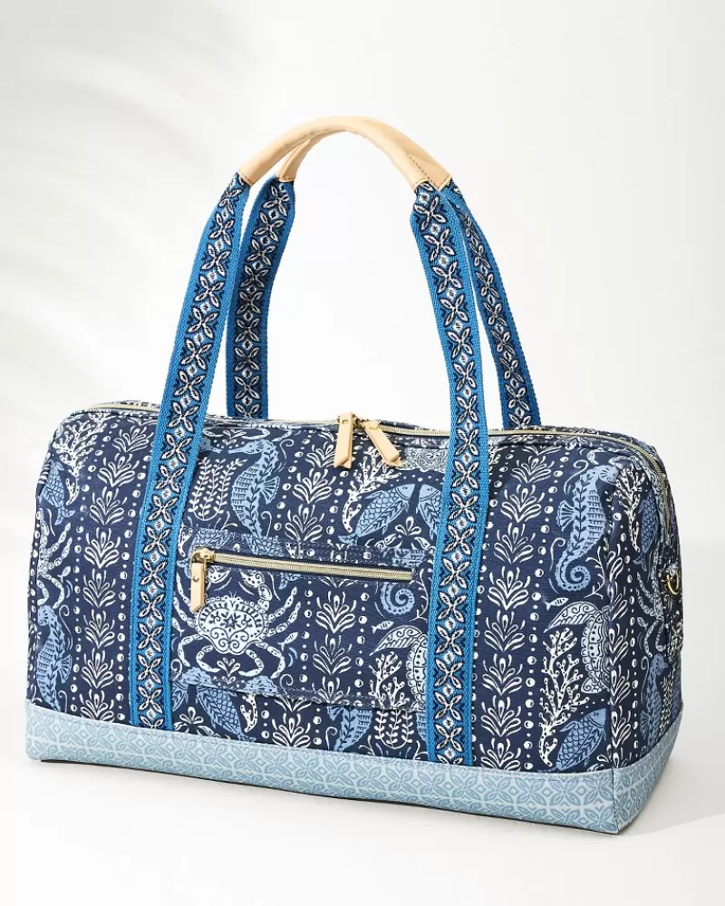 Bolso de Viaje Estampado Tropical Hamilton - Vida Marina y Fiesta, Diseño Exclusivo para Mujer de la Marca Tommy Bahama