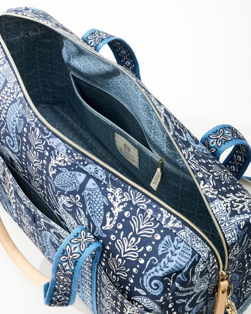 Bolso de Viaje Estampado Tropical Hamilton - Vida Marina y Fiesta, Diseño Exclusivo para Mujer de la Marca Tommy Bahama