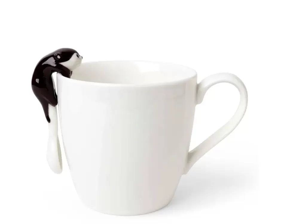 Soporte Colgante para Cucharas con Diseño de Nutria - Tono Chocolate Elegante por Miya

（，，