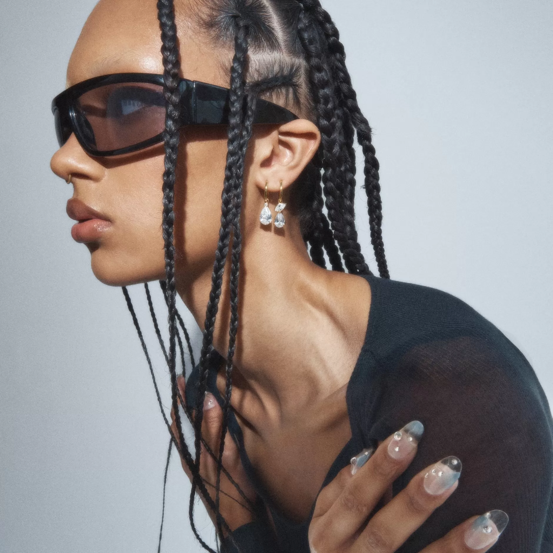 Anissa Kermiche - Aros Isla Flotante - Pendientes de Aro en Plata con Diseño Minimalista Francés
