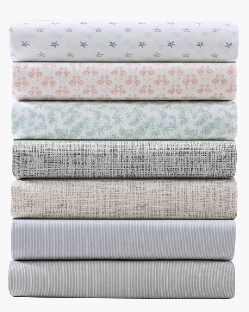 Tommy Bahama Juego de Sábanas King Size - Algodón Premium con Estilo Tropical Islas Cays, Diseño Exclusivo para Descanso Caribeño