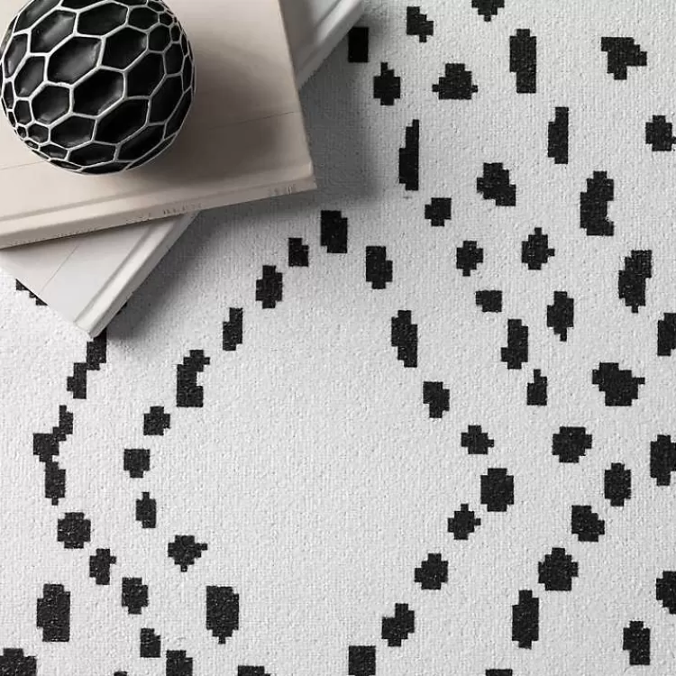 Alfombra Lavable 4x6 Pies en Marfil y Negro con Diseño Diamante - Colección Hogar Kirklands, Oferta Exclusiva