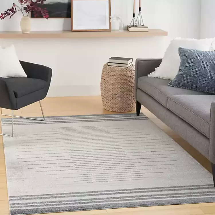 Alfombra Acogedora Lavable con Diseño de Esferas Rayadas - Tamaño 6x9 Pies, Color Marfil | Oferta Exclusiva Kirklands Home