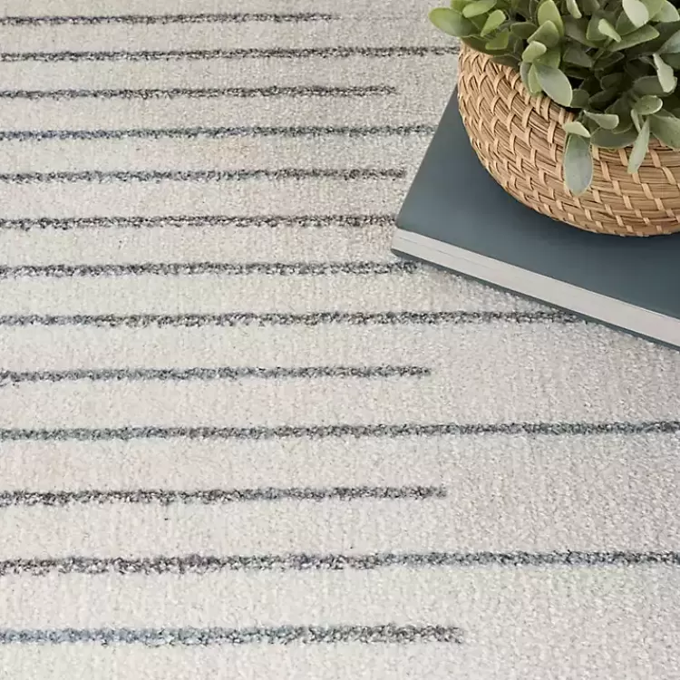 Alfombra Acogedora Lavable con Diseño de Esferas Rayadas - Tamaño 6x9 Pies, Color Marfil | Oferta Exclusiva Kirklands Home