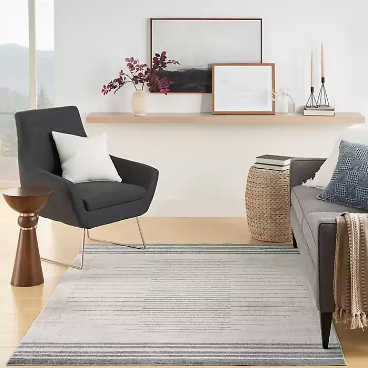 Alfombra Acogedora Lavable con Diseño de Esferas Rayadas - Tamaño 6x9 Pies, Color Marfil | Oferta Exclusiva Kirklands Home