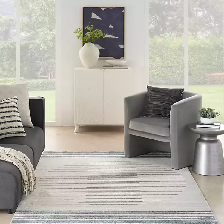 Alfombra Acogedora Lavable con Diseño de Esferas Rayadas - Tamaño 6x9 Pies, Color Marfil | Oferta Exclusiva Kirklands Home