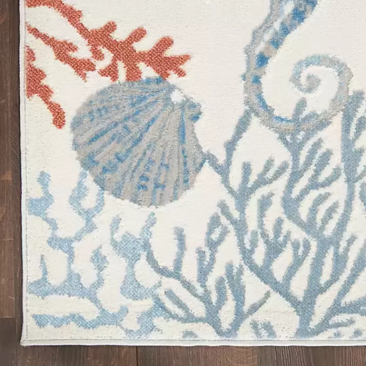 Alfombra Oceánica en Tonos Marfil - Diseño Relajante de Paraíso Submarino, Medidas 2.10x2.70m | Promoción Especial Hogar Kirklands