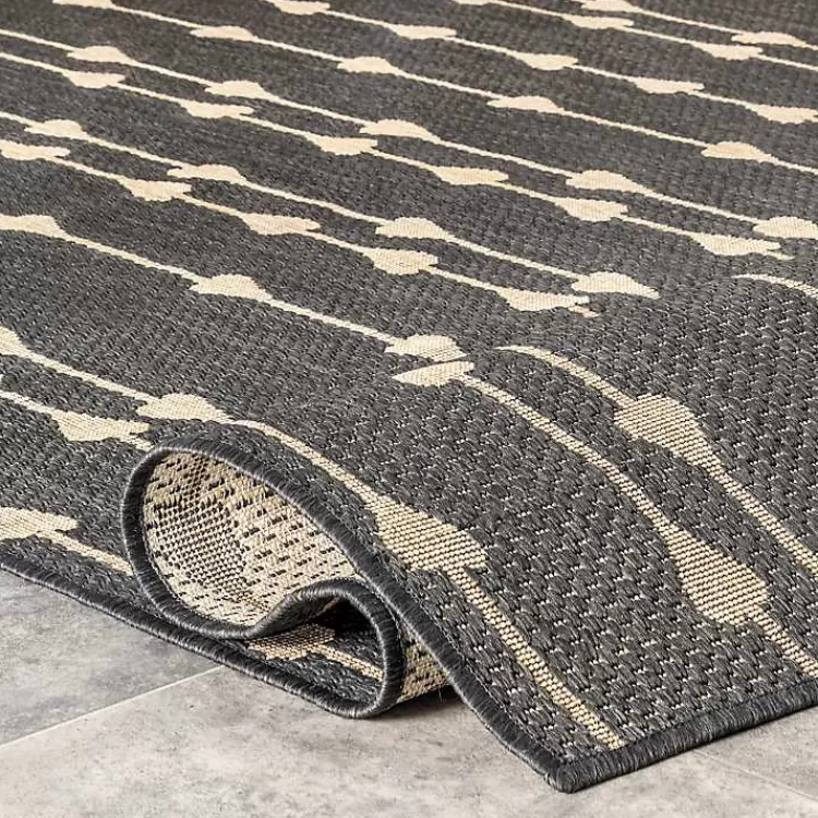 Alfombra Exterior Kendall Gray en Forma de Lágrima Vertical - Tamaño 5x8 Pies | Oferta Impermeable y Duradera | Encuéntrala en Kirklands Home a Precio Accesible