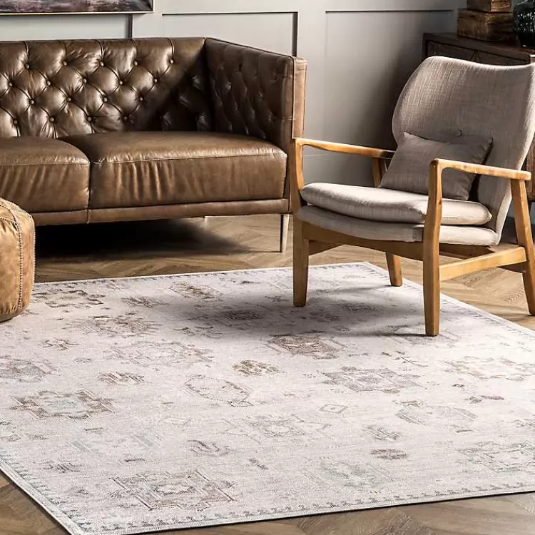 Alfombra Lavable 5x8 Pies Estilo Vintage Desgastado - Diseño Acogedor para Salas y Dormitorios, Colección Exclusiva de Kirklands Decoración Hogareña