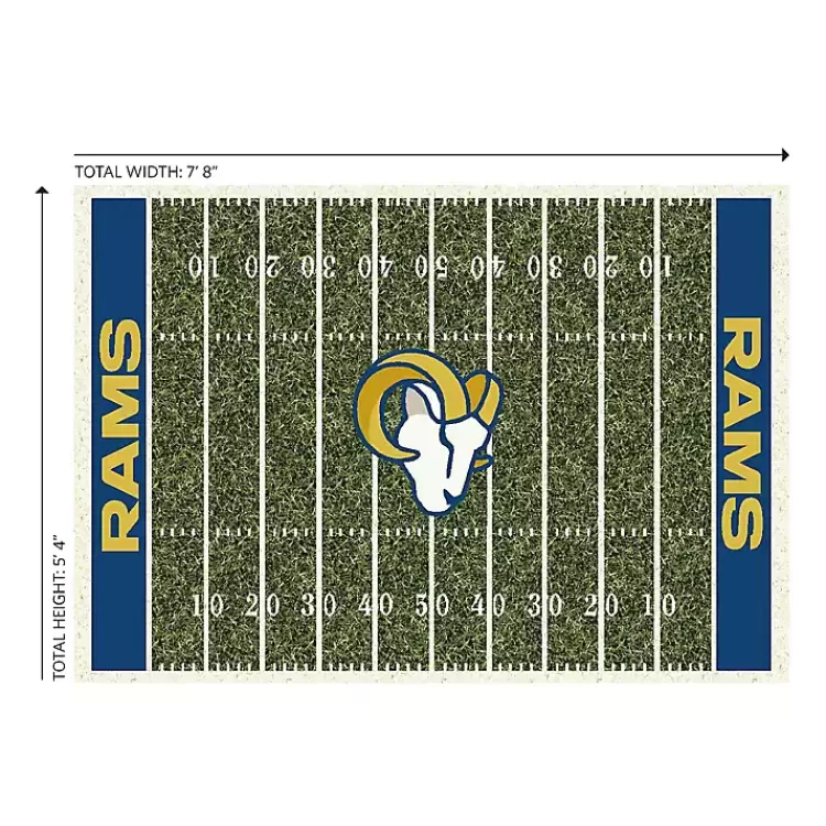 Alfombra decorativa oficial de la NFL - Los Angeles Rams 2.4x1.8 metros, edición limitada para espacios gamers con diseño de cancha profesional, precio económico disponible en Kirklands Home - Coleccionables deportivos para fanáticos