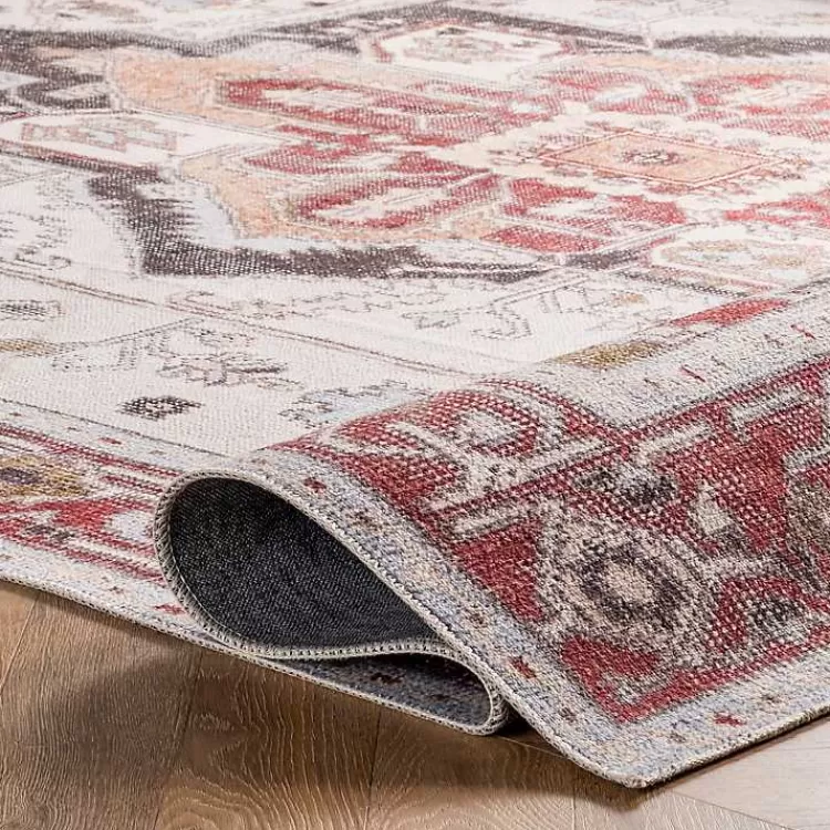 Alfombra Miley de 5x8 pies - Diseño Tradicional con Medallón y Elegancia Duradera, Lavable a Máquina - Colección Hogar Kirklands