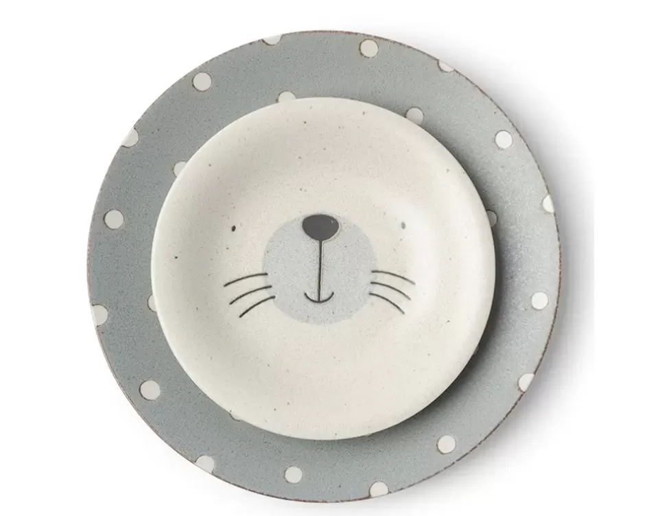 Placa Adorable de Foca Mogu Mogu – Juego de 4 Unidades (6.5 Pulgadas) – Diseño Divertido de MIYA Company