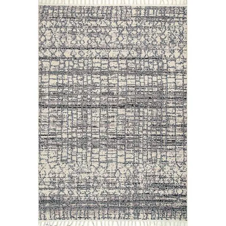 Alfombra marroquí tejida a mano con borlas decorativas - Tamaño 5x8 pies (ideal para salas o dormitorios) - Estilo bohemio acogedor y diseño étnico único