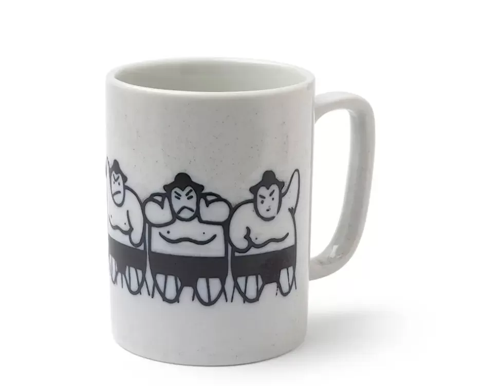 Taza Sumo de MIYA Company - Diseño Antideslizante en Negro Moteado para Bebidas Calientes