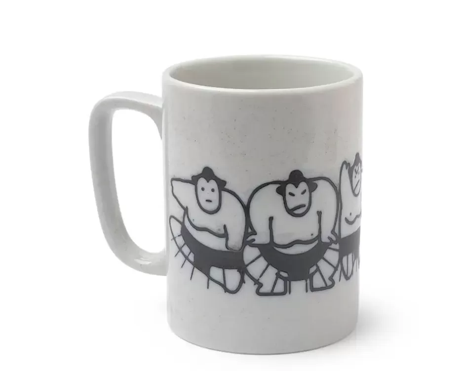 Taza Sumo de MIYA Company - Diseño Antideslizante en Negro Moteado para Bebidas Calientes