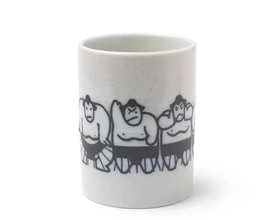 Taza Sumo de MIYA Company - Diseño Antideslizante en Negro Moteado para Bebidas Calientes