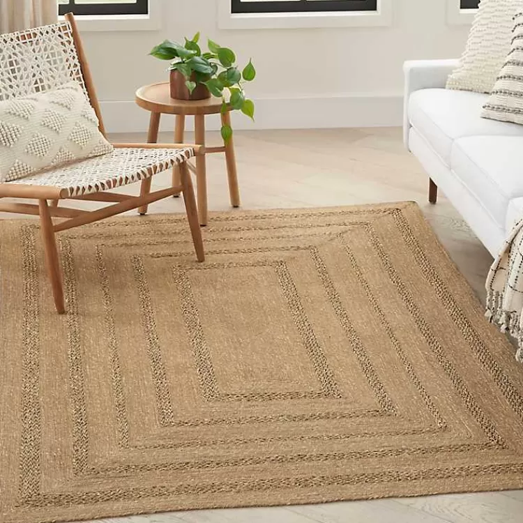 Alfombra Versátil de Fibra Natural para Interiores y Exteriores | Tamaño 4x6 Pies | Diseño Rústico Moderno - Colección Kirklands Home
