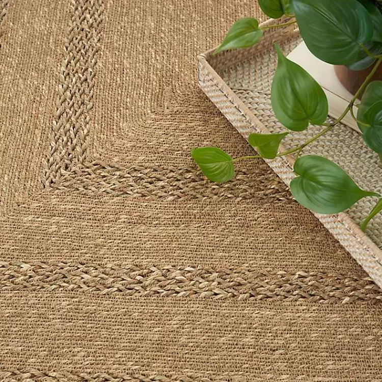 Alfombra Versátil de Fibra Natural para Interiores y Exteriores | Tamaño 4x6 Pies | Diseño Rústico Moderno - Colección Kirklands Home