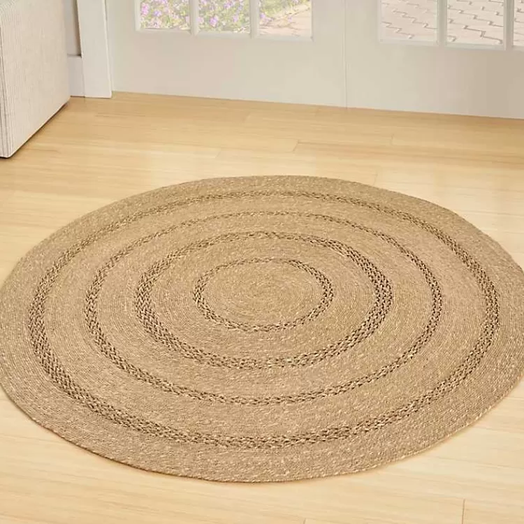 Alfombra Artesanal de Hierbas Marinas 4x4 Pies - Tejido Natural para Interior/Exterior | Decoración Sostenible con Estilo Kirklands - Precio Accesible