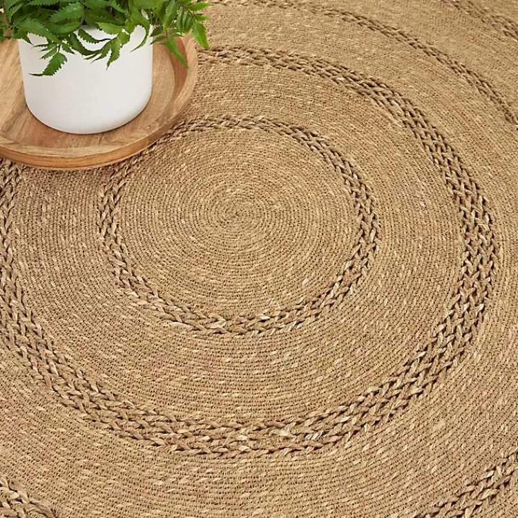 Alfombra Artesanal de Hierbas Marinas 4x4 Pies - Tejido Natural para Interior/Exterior | Decoración Sostenible con Estilo Kirklands - Precio Accesible