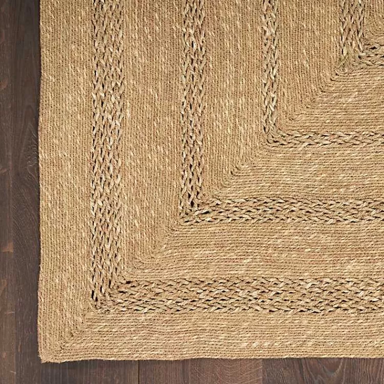 Alfombra Versátil de Fibra Natural para Interiores y Exteriores | Tamaño 4x6 Pies | Diseño Rústico Moderno - Colección Kirklands Home