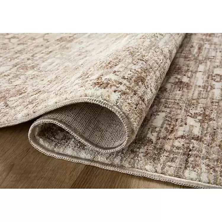 Alfombra decorativa Sorrento con medallón central - Tamaño 2.44x1.83 metros en tonos arena, diseño clásico para salas y dormitorios (Colección hogareña Kirklands)