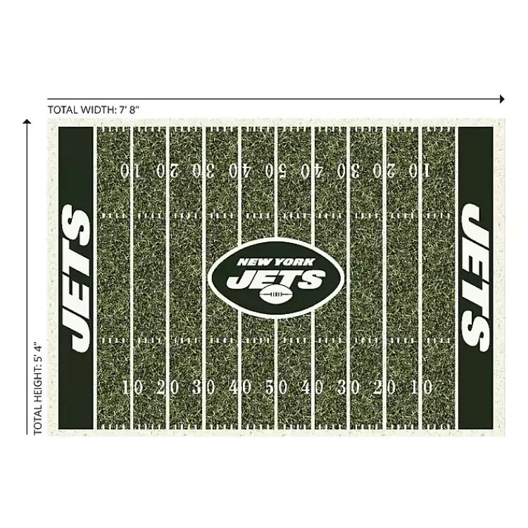 Alfombra decorativa New York Jets - Diseño exclusivo del campo de juego para interiores, medidas 1.80x2.40 metros (algodón reforzado), edición especial Colección Hogar de Kirklands.