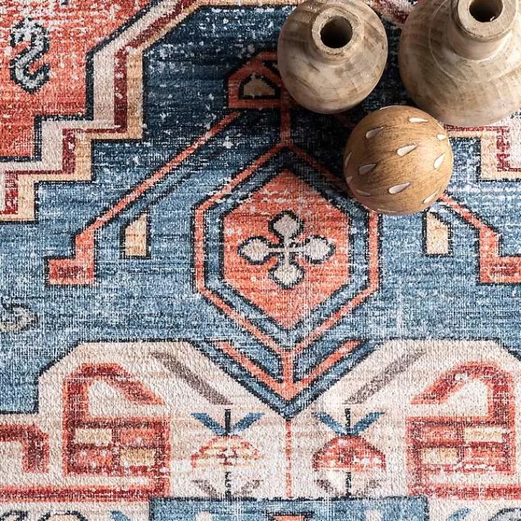 Alfombra Lavable Kirklands Home - Diseño Vintage Medallón en Beige, Tamaño 4x6, Ideal para Espacios Pequeños | Precio Accesible y Duradero