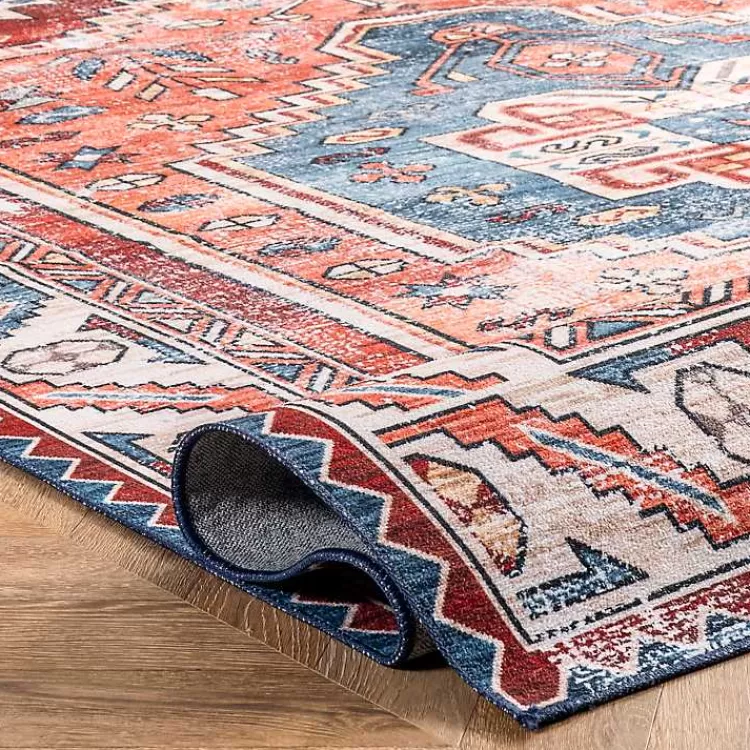 Alfombra Lavable Kirklands Home - Diseño Vintage Medallón en Beige, Tamaño 4x6, Ideal para Espacios Pequeños | Precio Accesible y Duradero