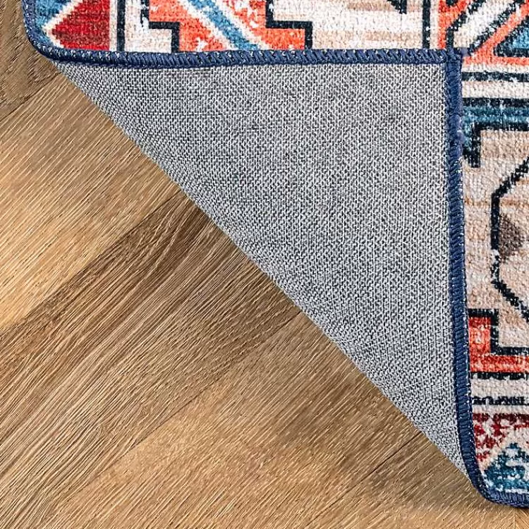 Alfombra Lavable Kirklands Home - Diseño Vintage Medallón en Beige, Tamaño 4x6, Ideal para Espacios Pequeños | Precio Accesible y Duradero