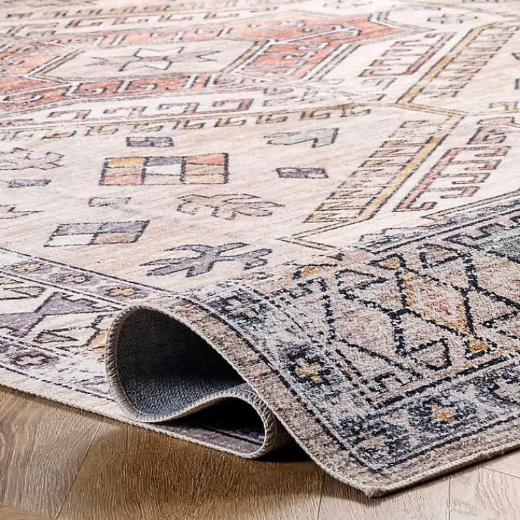 Alfombra Moderna Motivo Global 4x6 Pies - Lavable en Casa, Oferta Especial de Liquidación Kirklands Home