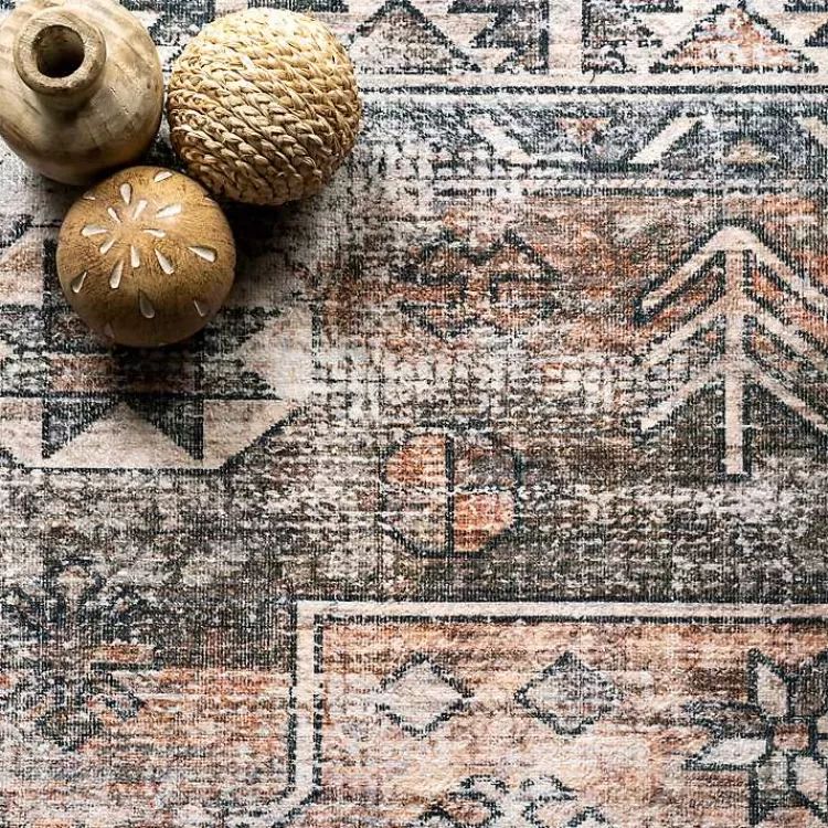 Alfombra Moderna Lavable en Tonos Naranjas - Tamaño 1.20x1.80m - Diseño Global Exclusivo | Oferta Temporada en Decoración Kirklands