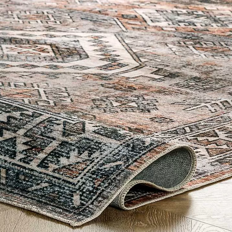 Alfombra Moderna Lavable en Tonos Naranjas - Tamaño 1.20x1.80m - Diseño Global Exclusivo | Oferta Temporada en Decoración Kirklands