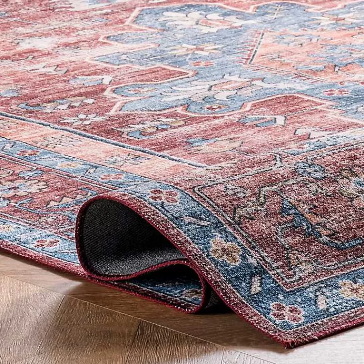 Alfombra Acogedora Lavable en Tono Naranja con Diseño de Medallones - Tamaño 4x6 Pies, Perfecta para Espacios Familiares | Novedad en Decoración Kirklands Home