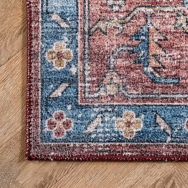 Alfombra Acogedora Lavable en Tono Naranja con Diseño de Medallones - Tamaño 4x6 Pies, Perfecta para Espacios Familiares | Novedad en Decoración Kirklands Home