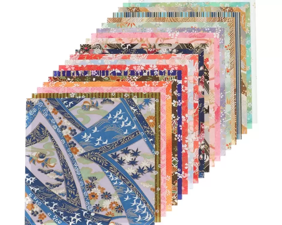 Papel Origami MIYA Premium - 15cm de Diseño (Surtido Artístico en Colores Vivos) para Creaciones Profesionales