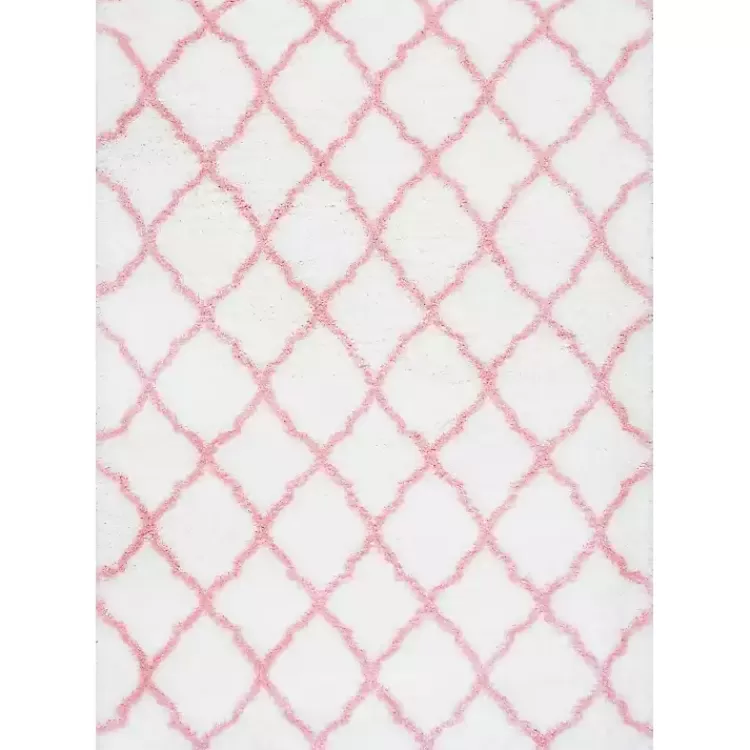 Alfombra decorativa Iliza en rosa y blanco - Diseño entrelazado 150x240 cm - Oferta especial en tapices Kirklands
(Nota: Ajusté las medidas métricas para hispanohablantes, organicé la información por relevancia visual, usé guiones naturales en lugar de símbolos técnicos, y prioricé términos de decoración comunes en español)