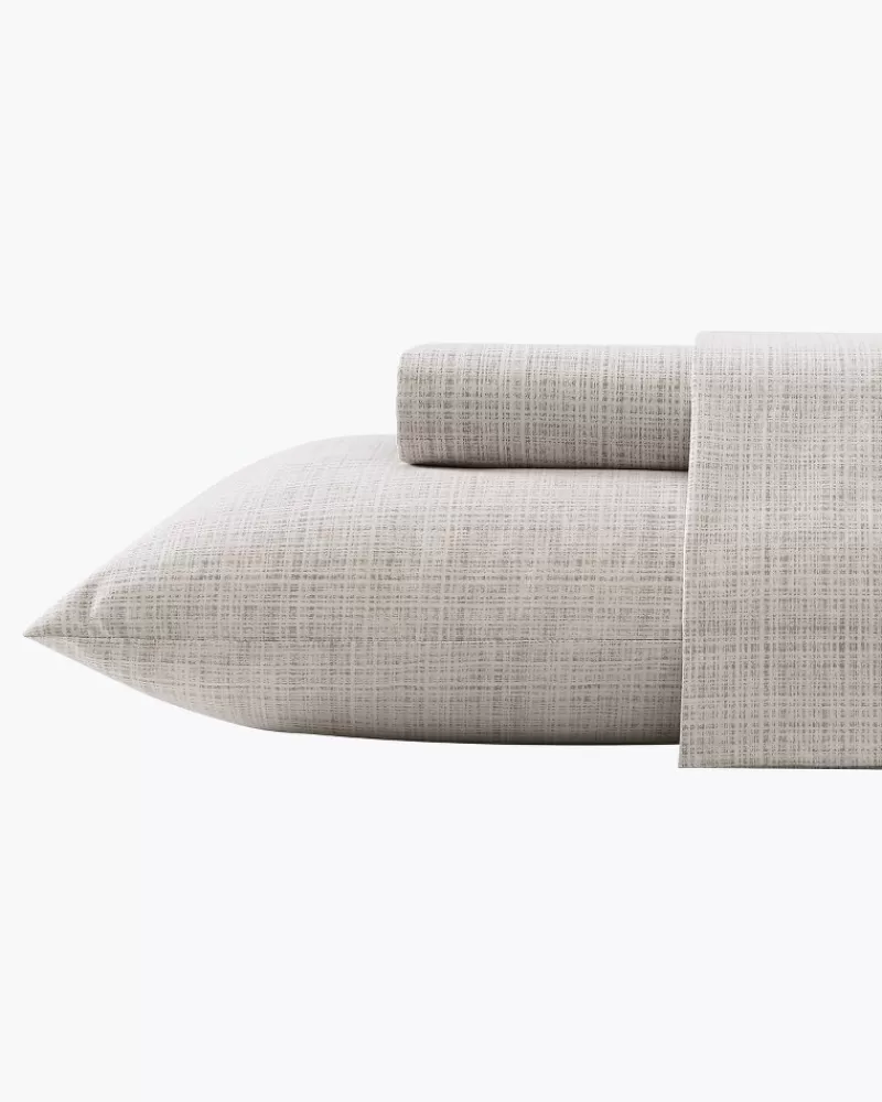 Conjunto de Sábanas Premium Tommy Bahama - Lino y Raffia Natural para Cama King Size, Diseño Tropical con Suavidad Duradera