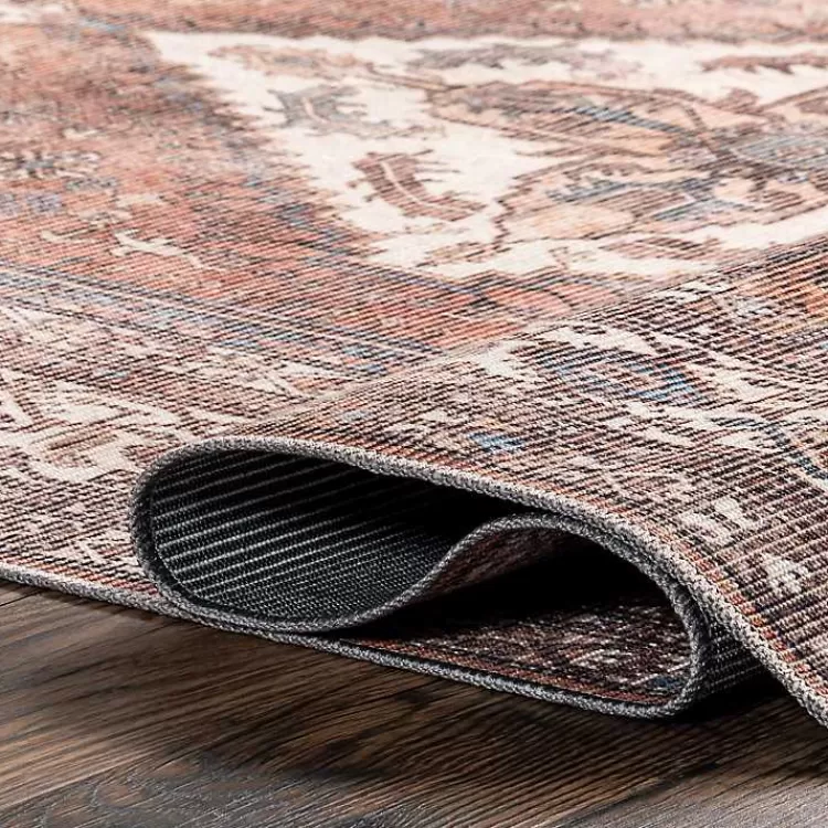 Alfombra lavable 3x5 pies con diseño medallón persa - Ideal para salas y dormitorios - Estilo elegante de la colección Kirklands Home