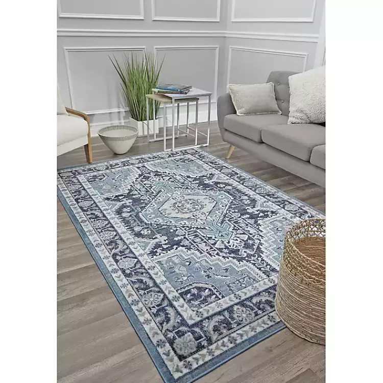 Alfombra Azul Medianoche de Rieda - Tamaño 5x7 Pies | Diseño Moderno para Salas y Habitaciones | Oferta Especial en Kirklands Home Decoración