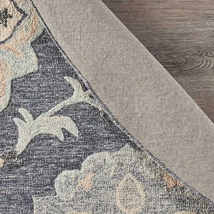 Alfombra Redonda Decorativa con Motivos Geométricos y Florales - 1.20m x 1.20m (Tamaño Estándar) | Diseño Exclusivo para Espacios Hogareños - Colección Kirklands