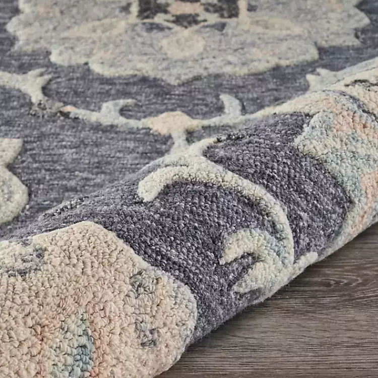 Alfombra Redonda Decorativa con Motivos Geométricos y Florales - 1.20m x 1.20m (Tamaño Estándar) | Diseño Exclusivo para Espacios Hogareños - Colección Kirklands