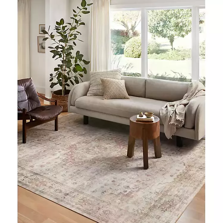 Alfombra Decorativa Kirklands en Verde Salvia con Diseño Medallón - Tamaño 7x9 Pies, Ideal para Salas y Dormitorios - Textura Suave y Larga Durabilidad