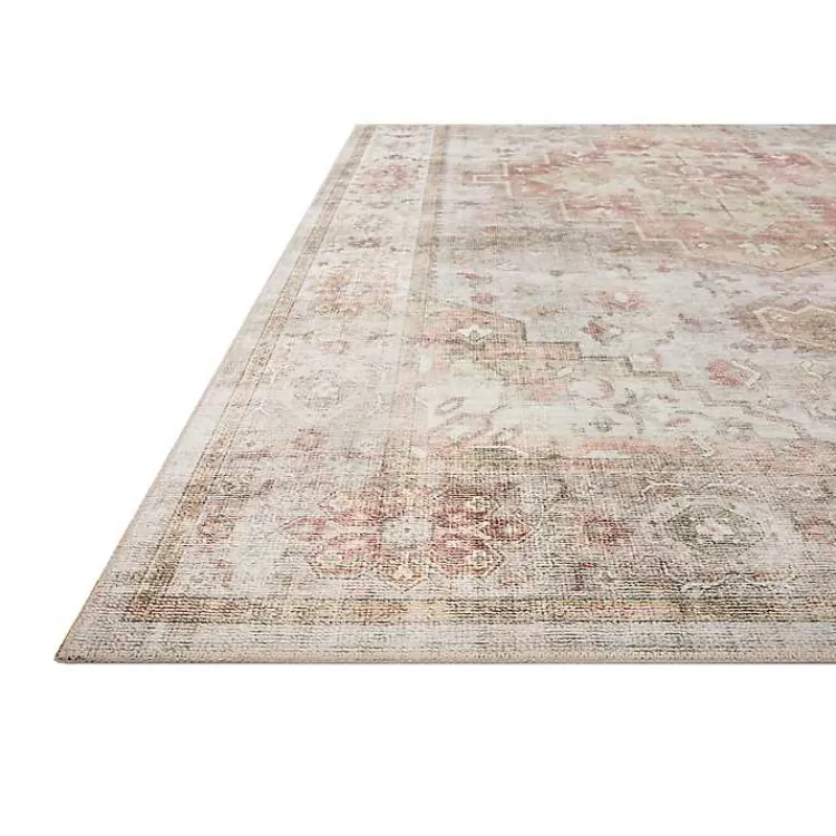 Alfombra Decorativa Kirklands en Verde Salvia con Diseño Medallón - Tamaño 7x9 Pies, Ideal para Salas y Dormitorios - Textura Suave y Larga Durabilidad