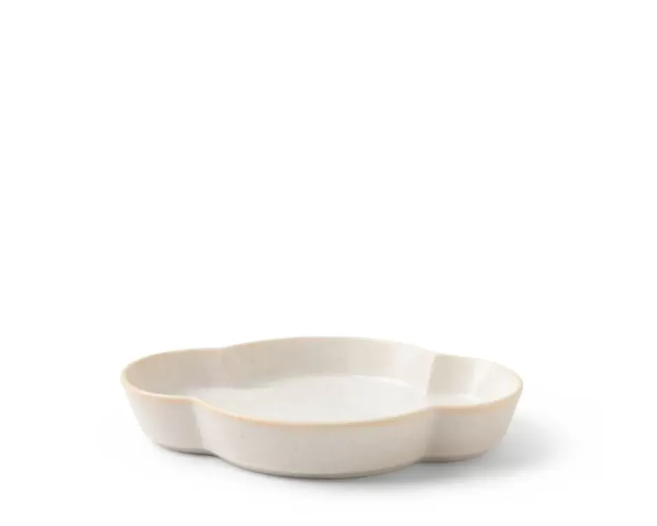 Plato Cerámico para Salsas Miya - 13x10 cm Blanco Nublado|Diseño Minimalista|Vajilla de Mesa Moderna