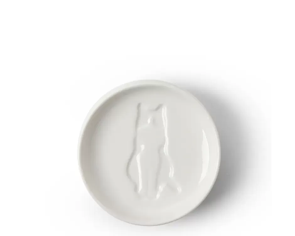 Miya Accesorios Gourmet - Plato Antideslizante para Mascotas con Diseño Felino