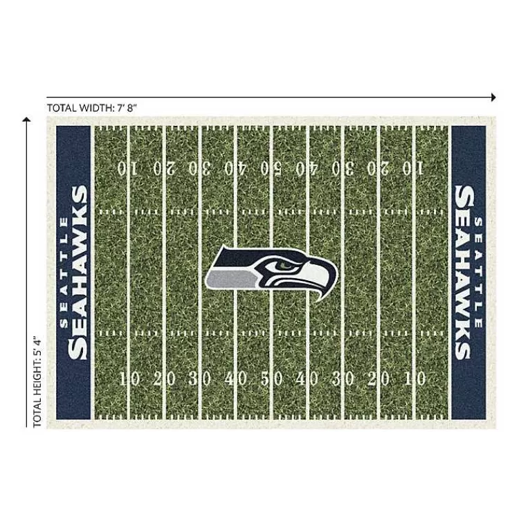 Alfombra decorativa Seattle Seahawks - Diseño oficial del estadio, medida 6x8 pies - Colección exclusiva Kirklands para espacios con estilo deportivo