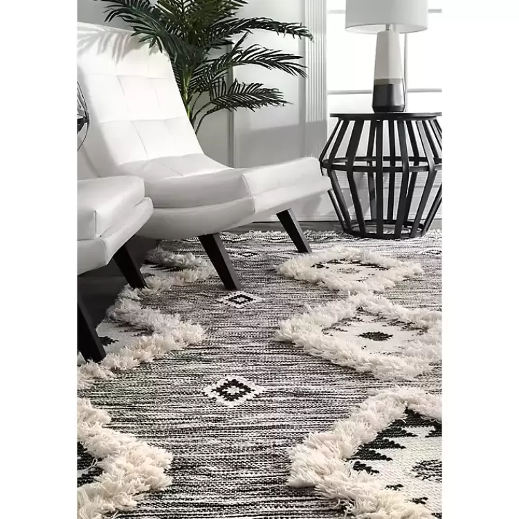 Alfombra Marroquí Sofía con Flecos Artesanales - Tamaño 5x8 Pies, Diseño Bohemio para Salón de Kirklands Home