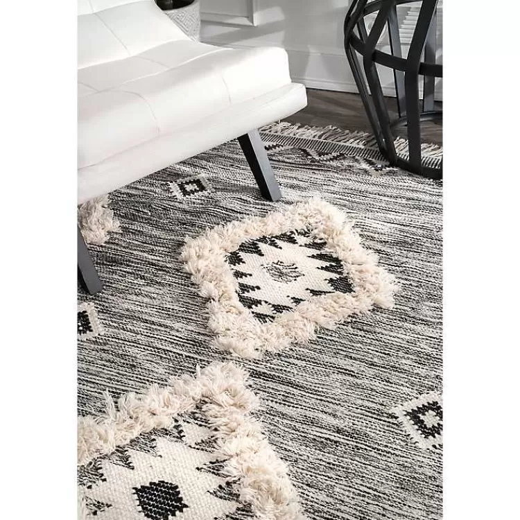 Alfombra Marroquí Sofía con Flecos Artesanales - Tamaño 5x8 Pies, Diseño Bohemio para Salón de Kirklands Home